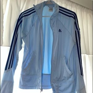 Small light blue and navy adidas tracksuit jacket